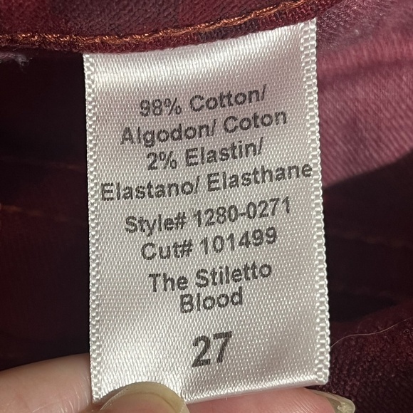 Current Elliot Skinny Jeans The Stiletto Womens 30 Leopard Print Blood Red - Picture 7 of 9